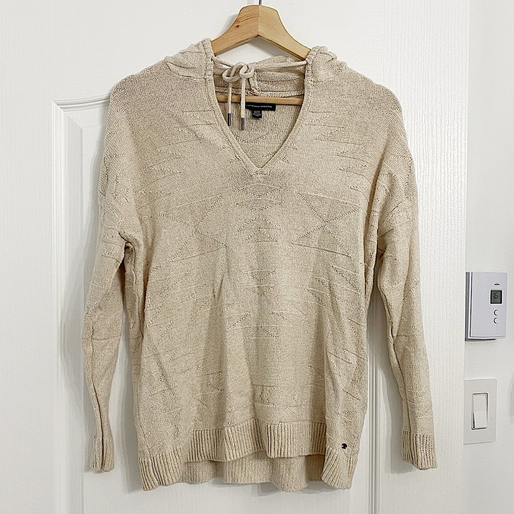AMERICAN EAGLE | Beige patterned lightweight sweater